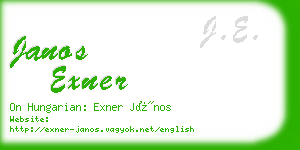 janos exner business card